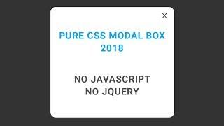 Pure CSS modal box Tutorial (No Javascript No JQuery) English