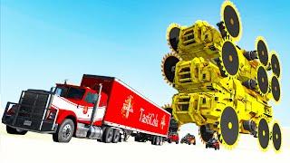 Giant Wheel Saw Monster crushes cars #2 - Beamng drive