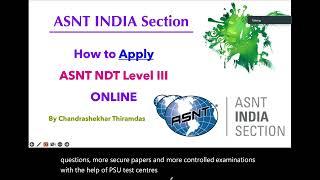 How to Apply ASNT NDT Level III Online