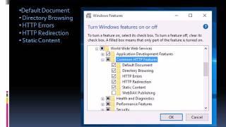 Installing IIS Features on Windows 10