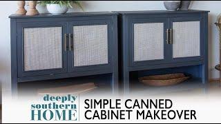 DIY Caned Cabinet Makeover