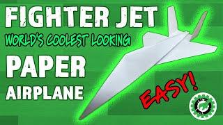 How to Fold WORLD'S COOLEST  Fighter Jet Paper Airplane!  Flys Well Too! — Paper Airplane Tutorial