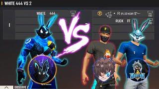 WHITE 444 VS RUOK FF RAISTAR | ONE TAP VS LEGENDS - 1VS BEST ROOM EVER