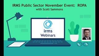 IRMS Public Sector November Event: ROPA