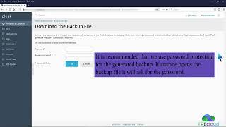 TPEcloud Tutorial: How to generate and download a full backup of your Plesk Account