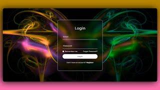 Create Stunning Animated Login Form with Dynamic Background using HTML & CSS