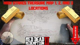 High Stakes Treasure Map 1, 2, and 3 Locations - Red Dead Redemption 2