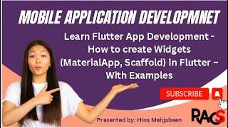 Learn Flutter App Development–How to create Widgets( MaterialApp, Scaffold) in Flutter–With Examples