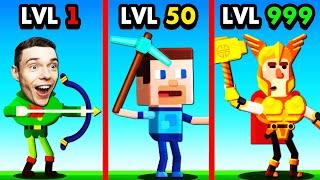 LEVEL 1 vs LEVEL 999 BOWMASTERS