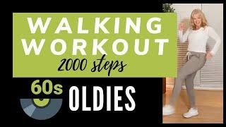 60s Oldies Walking Workout | 15 minute Low Impact Indoor Walk | Fitness over 50