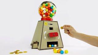 DIY Gumball Machine Money Operated from Cardboard at Home