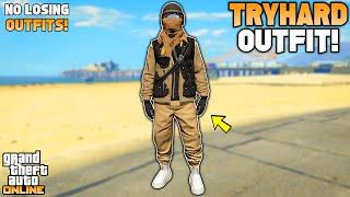 Easy Tan Joggers Utility Vest Glitched Tryhard Modded Outfit In GTA 5 Online (No Transfer)