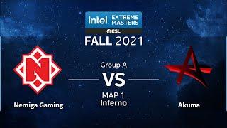 CS:GO - Nemiga Gaming vs. Akuma [Inferno] Map 1 - IEM Fall 2021 - Group A - CIS