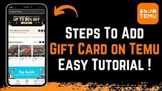 How to Add Temu Gift Card !