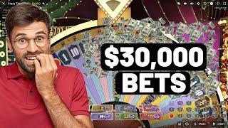 Crazy Time Madness - $30,000 Bets!