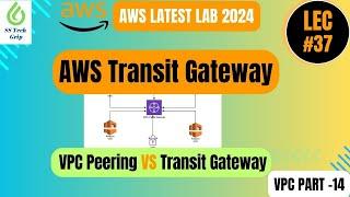 Lec#37 AWS Transit Gateway? Connecting VPCs with Transit Gateway. VPC Part-14 AWS Lab 2024 in Hindi