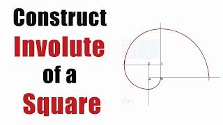 Draw An INVOLUTE of a SQUARE - Easy Steps - Engineering Curves - Engineering Drawing