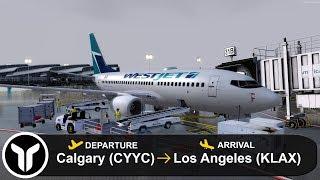 [P3D V4.4] Calgary to Los Angeles (CYYC-KLAX) | PMDG 737-700 | Westjet | WJA1510