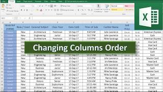 Rearranging columns order in Excel 2016