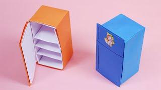 DIY MINI PAPER REFRIGERATOR / Easy Origami Refrigerator DIY / Paper Crafts Easy / paper origami