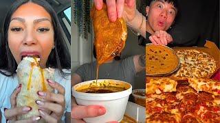 TIKTOK Mukbang Compilation Pt. 52 | Dave's Hot Chicken, Wingstop, Cane's, Moe's, Chipotle & More!