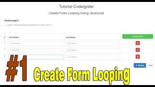 Tutorial Codeigniter 3 Create Form Looping Using Javascipt Part 1 #39