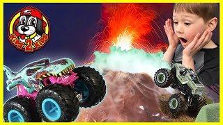 Soldier Fortune Monster Dirt & VOLCANO (ft. Hot Wheels Zombie Wrex & Monster Jam Dinosaurs)