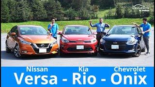 Chevrolet Onix - Kia Rio - Nissan Versa - Test Técnico Comparativo