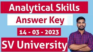 Analytical skills answer key SV University 14 march 2023