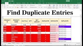 how to find duplicate values in excel using formula