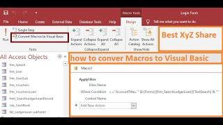 Convert From Macro into Visual Basic in Ms access