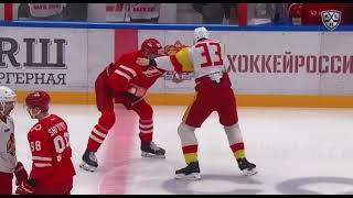 Никита Соколов (Спартак) vs. Маркус Хянникяйнен (Йокерит) Хоккейные Драки КХЛ Hockey Fights