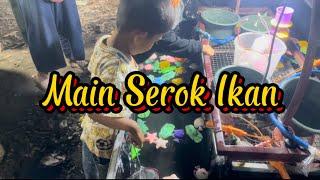 Vlog anak - main serok ikan / dapat ikan banyak