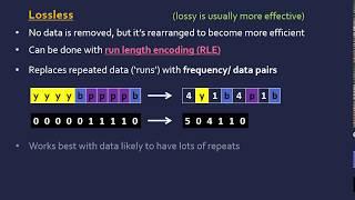 Lossy and Lossless (RLE) Compression