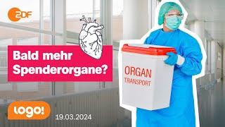 Neue Online-Liste für Organspenden | logo! Nachrichten vom 19.03.2024