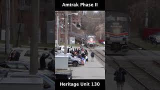 #Amtrak #Heritage Unit #130 Leads The #Vermonter into #Brattleboro, VT!