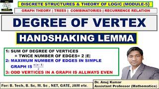 Degree of Vertex in a Graph | Handshaking Lemma in Graph Theory | Isolated Vertex | Pendent Vertex