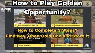 How to Play Golden Opportunity | Find key in ESTATE | Open treasure chest | store in Recycle Machine