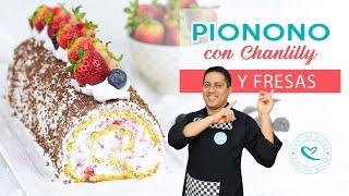 Cómo preparar un rico PIONONO con Chantilly y Fresas - Receta Fácil / Cositaz Ricaz