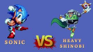 Sonic vs Heavy Shinobi with healthbars