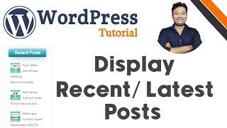 How to Show Recent Posts with Thumbnail in WordPress |  Display Post in Sidebar