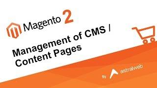 Magento 2 Management of CMS / Content Pages