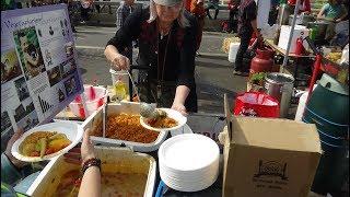 Veg Curry, Pasta & Pakoras: Free Food Meals (Prasadam) served up by Hare Krishna Devotees in London