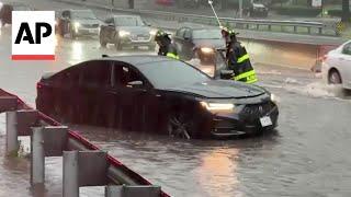 Thunderstorms with heavy rain cause flooding across New York City