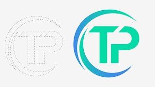 TP Logo | Letter TP Logo in Adobe Illustrator  | Illustrator Tutorials