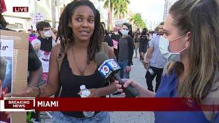 Justice for George Floyd protester in Miami: "We are more afraid of the police than the coronavi...