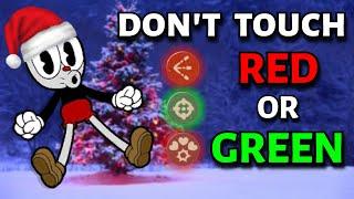 The ULTIMATE Cuphead Christmas CHALLENGE (No Touching RED or GREEN, Chaser and Spread ONLY)