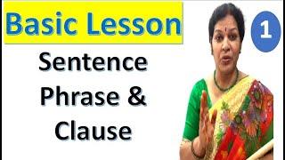 1. Know The Difference Between "Sentence, Phrase & Clause" - Basic Lesson In English
