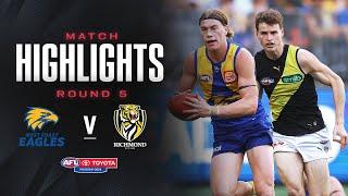 West Coast Eagles v Richmond Highlights | Round 5, 2024 | AFL