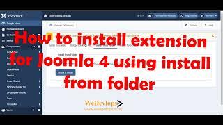 How to install extension for Joomla 4 using install from folder